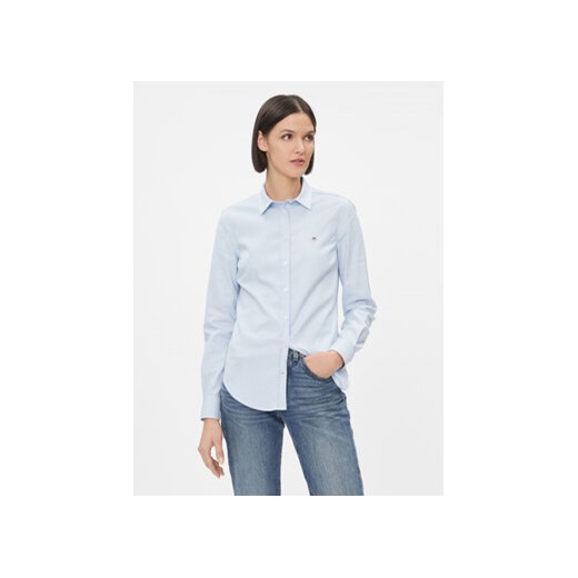 Gant Koszula Slim Stretch Oxford 4300141 Niebieski Slim Fit ze sklepu MODIVO w kategorii Koszule damskie - zdjęcie 168667550