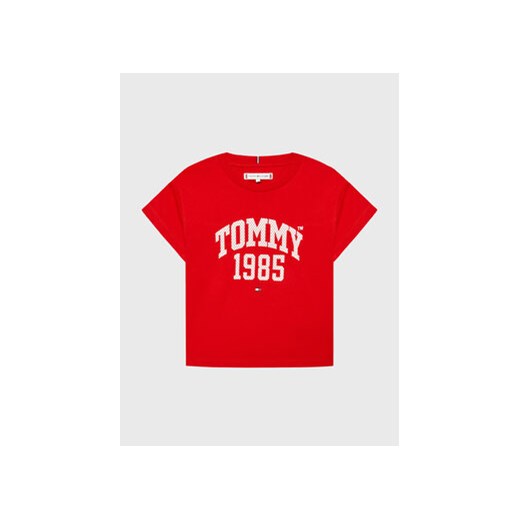Tommy Hilfiger T-Shirt Varsity KG0KG07257 D Czerwony Regular Fit ze sklepu MODIVO w kategorii Bluzki dziewczęce - zdjęcie 168668963