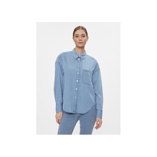 Tommy Jeans Koszula jeansowa DW0DW17355 Niebieski Oversize ze sklepu MODIVO w kategorii Kurtki damskie - zdjęcie 168669141