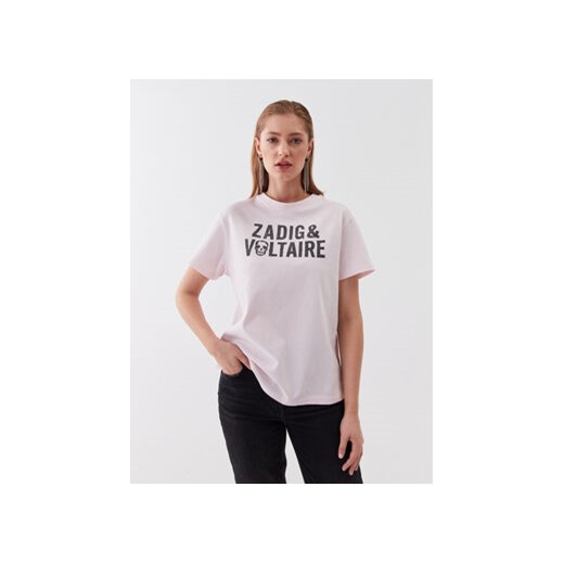 Zadig&Voltaire T-Shirt Omma JWTS01508 Różowy Relaxed Fit ze sklepu MODIVO w kategorii Bluzki damskie - zdjęcie 168669154