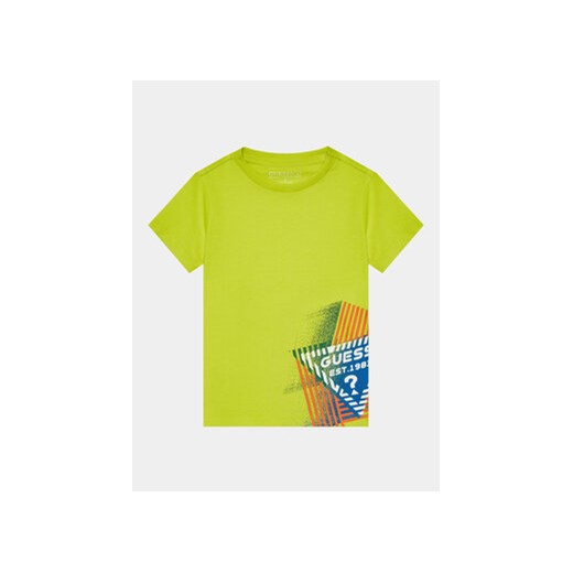 Guess T-Shirt N4RI02 K8HM4 Zielony Regular Fit ze sklepu MODIVO w kategorii T-shirty chłopięce - zdjęcie 168669383