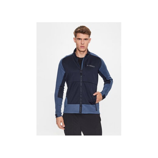 adidas Polar Terrex Tech Flooce Hiking Fleece HH9227 Niebieski Regular Fit ze sklepu MODIVO w kategorii Bluzy męskie - zdjęcie 168669403