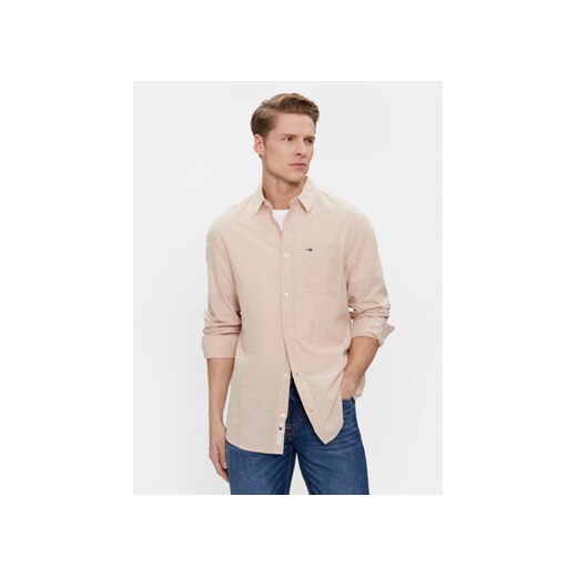 Tommy Jeans Koszula DM0DM18962 Beżowy Regular Fit ze sklepu MODIVO w kategorii Koszule męskie - zdjęcie 168669433