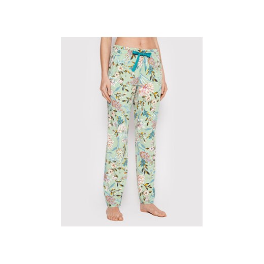 Triumph Spodnie piżamowe Mix & Match 10202423 Zielony Relaxed Fit ze sklepu MODIVO w kategorii Piżamy damskie - zdjęcie 168669550