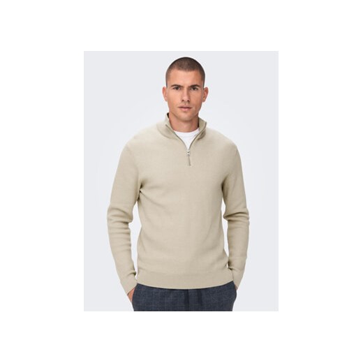 Only & Sons Sweter 22023210 Beżowy Regular Fit ze sklepu MODIVO w kategorii Swetry męskie - zdjęcie 168669693