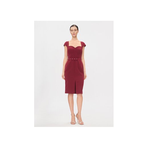 Rinascimento Sukienka koktajlowa CFC0116209003 Bordowy Slim Fit ze sklepu MODIVO w kategorii Sukienki - zdjęcie 168670710