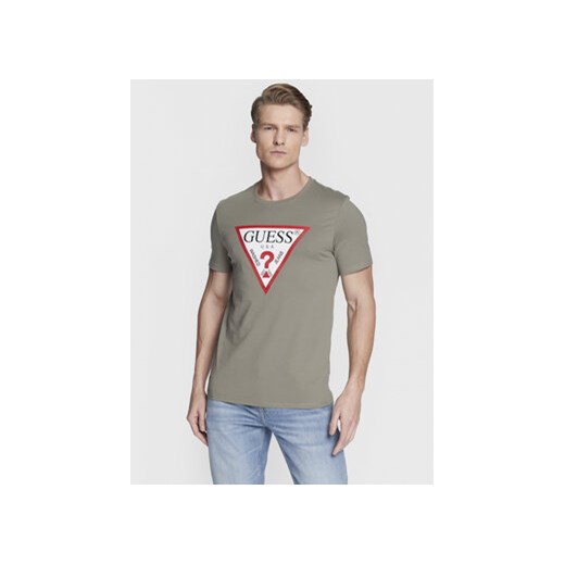 Guess T-Shirt Original Logo M2YI71 I3Z11 Zielony Slim Fit ze sklepu MODIVO w kategorii T-shirty męskie - zdjęcie 168671451