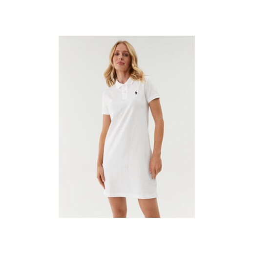 Polo Ralph Lauren Sukienka codzienna Polo Shirt Shop 211799490017 Biały Regular Fit ze sklepu MODIVO w kategorii Sukienki - zdjęcie 168671461