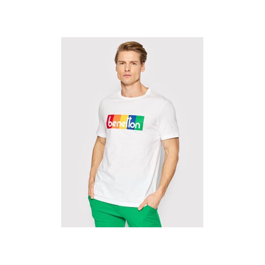 United Colors Of Benetton T-Shirt 3I1XU100A Biały Regular Fit ze sklepu MODIVO w kategorii T-shirty męskie - zdjęcie 168671720