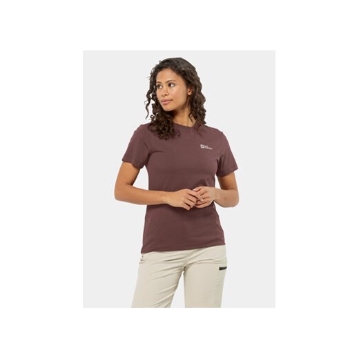 Jack Wolfskin T-Shirt Essential T 1808352 Fioletowy Regular Fit ze sklepu MODIVO w kategorii Bluzki damskie - zdjęcie 168672671