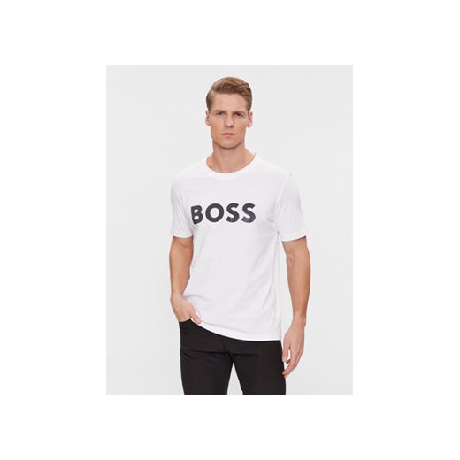 Boss T-Shirt Mirror 1 50506363 Biały Regular Fit ze sklepu MODIVO w kategorii T-shirty męskie - zdjęcie 168673112