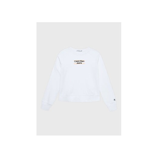 Calvin Klein Jeans Bluza Hero Logo IG0IG01936 Biały Regular Fit ze sklepu MODIVO w kategorii Bluzy chłopięce - zdjęcie 168673352
