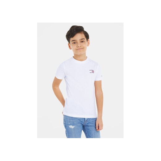 Tommy Hilfiger T-Shirt KB0KB08626 M Biały Regular Fit ze sklepu MODIVO w kategorii T-shirty chłopięce - zdjęcie 168674821