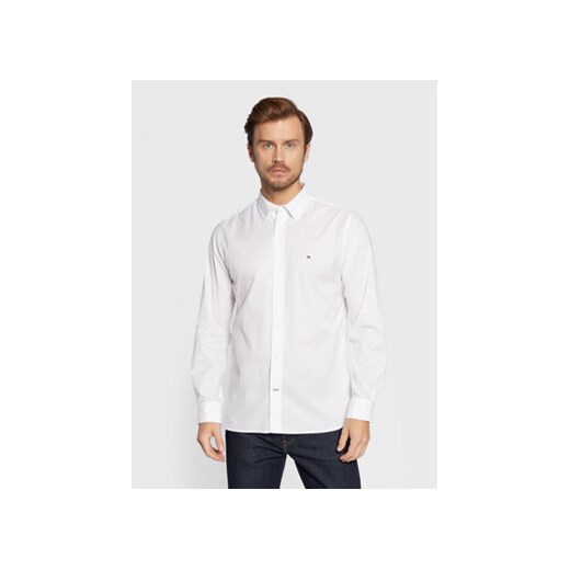 Tommy Hilfiger Koszula Core Flex Poplin MW0MW25035 Biały Regular Fit ze sklepu MODIVO w kategorii Koszule męskie - zdjęcie 168675041