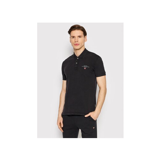 Napapijri Polo Elbas NP0A4GDL Czarny Regular Fit ze sklepu MODIVO w kategorii T-shirty męskie - zdjęcie 168675170