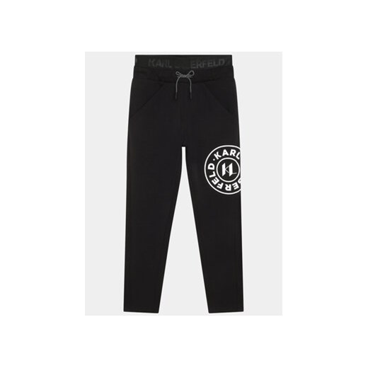 Karl Lagerfeld Kids Spodnie dresowe Z24164 D Czarny Regular Fit ze sklepu MODIVO w kategorii Spodnie chłopięce - zdjęcie 168675471