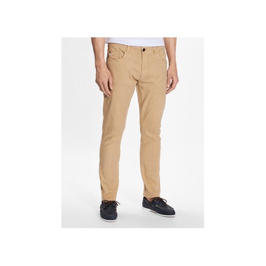 INDICODE Spodnie materiałowe Rajan 60-249 Brązowy Regular Fit ze sklepu MODIVO w kategorii Spodnie męskie - zdjęcie 168675782