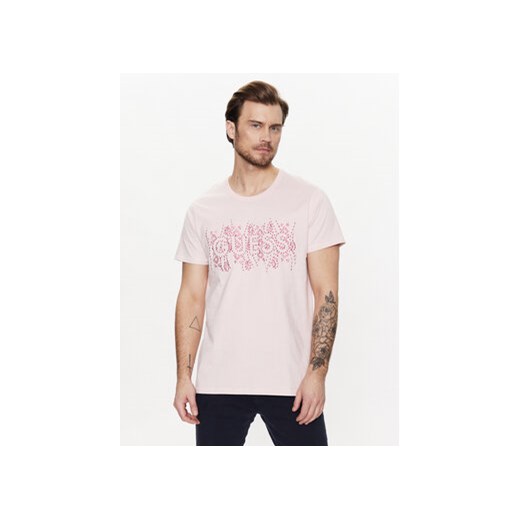 Guess T-Shirt M3GI15 K8FQ4 Różowy Regular Fit ze sklepu MODIVO w kategorii T-shirty męskie - zdjęcie 168676121