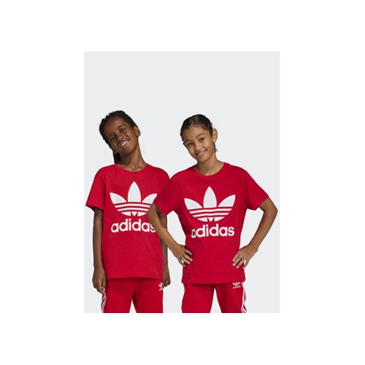 adidas T-Shirt Trefoil T-Shirt IB9929 Czerwony Regular Fit ze sklepu MODIVO w kategorii T-shirty chłopięce - zdjęcie 168676471