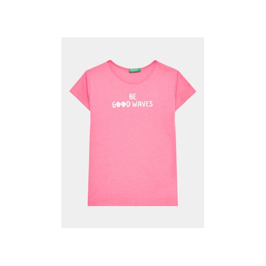 United Colors Of Benetton T-Shirt 3096G1095 Różowy Regular Fit ze sklepu MODIVO w kategorii Bluzki dziewczęce - zdjęcie 168676881