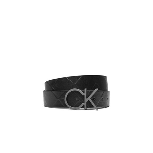 Calvin Klein Pasek Damski Re-Lock Quilt Ck Logo Belt 30Mm K60K611102 Czarny ze sklepu MODIVO w kategorii Paski damskie - zdjęcie 168676994