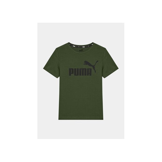Puma T-Shirt Ess Logo 586960 Zielony Regular Fit ze sklepu MODIVO w kategorii T-shirty chłopięce - zdjęcie 168677151