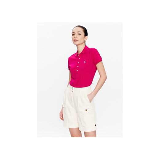 Polo Ralph Lauren Polo 211870245034 Różowy Slim Fit ze sklepu MODIVO w kategorii Bluzki damskie - zdjęcie 168677351