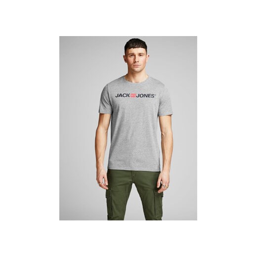 Jack&Jones T-Shirt Corp Logo 12137126 Szary Slim Fit ze sklepu MODIVO w kategorii T-shirty męskie - zdjęcie 168677990