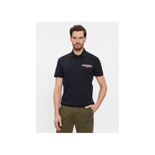 Napapijri Polo E-Aylmer NP0A4HTN Czarny Regular Fit ze sklepu MODIVO w kategorii T-shirty męskie - zdjęcie 168678711