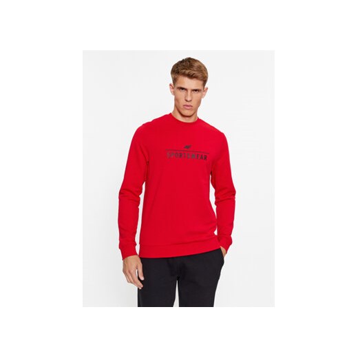 4F Bluza 4FAW23TSWSM692 Czerwony Regular Fit ze sklepu MODIVO w kategorii Bluzy męskie - zdjęcie 168679053