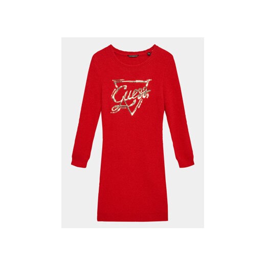 Guess Sukienka codzienna J3BK08 Z2YA0 Czerwony Regular Fit ze sklepu MODIVO w kategorii Sukienki dziewczęce - zdjęcie 168679561