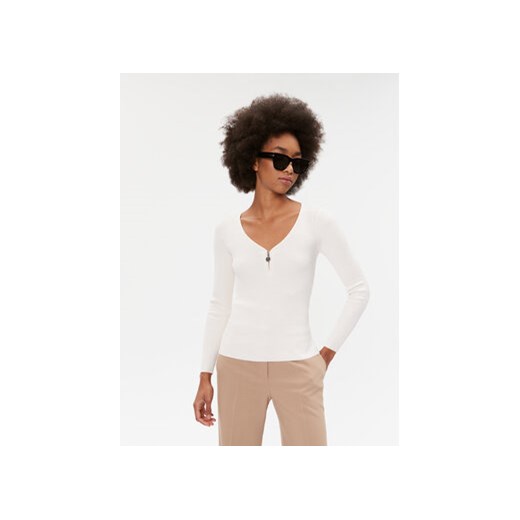 Morgan Bluzka 232-MBANZA Biały Slim Fit ze sklepu MODIVO w kategorii Bluzki damskie - zdjęcie 168679790