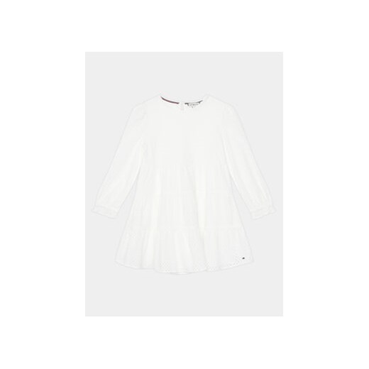 Tommy Hilfiger Sukienka codzienna Anglaise KG0KG07779 D Biały Regular Fit ze sklepu MODIVO w kategorii Sukienki niemowlęce - zdjęcie 168679862