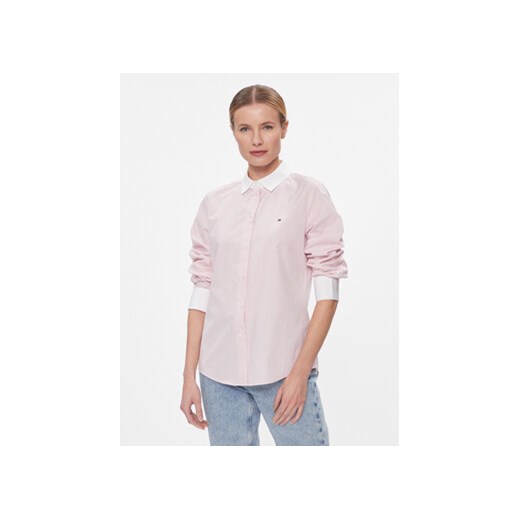 Tommy Hilfiger Koszula Fill A Fill Regular Shirt WW0WW40531 Różowy Regular Fit ze sklepu MODIVO w kategorii Koszule damskie - zdjęcie 168680142