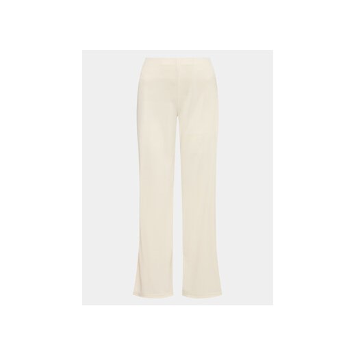 Gina Tricot Spodnie materiałowe Wide slit trousers 19421 Beżowy Regular Fit ze sklepu MODIVO w kategorii Spodnie damskie - zdjęcie 168680210