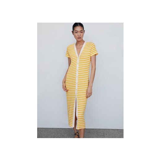 Mango Sukienka dzianinowa Tuni2 57050464 Żółty Regular Fit Mango XXL MODIVO okazja