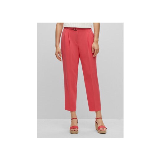 Boss Spodnie materiałowe Tapiah 50490037 Różowy Relaxed Fit ze sklepu MODIVO w kategorii Spodnie damskie - zdjęcie 168681550