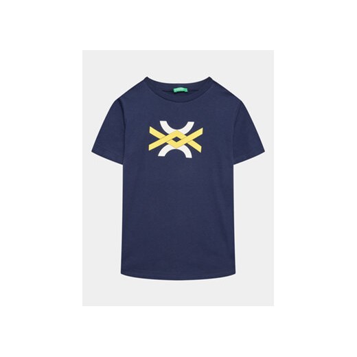 United Colors Of Benetton T-Shirt 3I1XC10BI Granatowy Regular Fit ze sklepu MODIVO w kategorii T-shirty chłopięce - zdjęcie 168681603