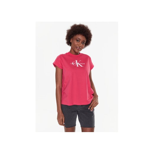 Calvin Klein Jeans T-Shirt J20J220717 Różowy Relaxed Fit ze sklepu MODIVO w kategorii Bluzki damskie - zdjęcie 168682010