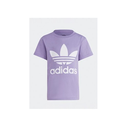 adidas T-Shirt Adicolor Trefoil T-Shirt IC9120 Fioletowy Regular Fit 5_6Y okazja MODIVO