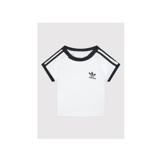 adidas T-Shirt 3-Stripes DV2824 Biały Regular Fit ze sklepu MODIVO w kategorii Koszulki niemowlęce - zdjęcie 168682610
