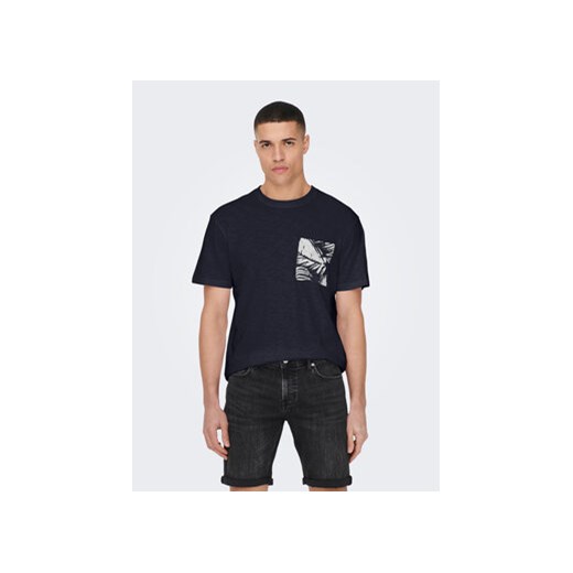 Only & Sons T-Shirt 22025286 Granatowy Regular Fit ze sklepu MODIVO w kategorii T-shirty męskie - zdjęcie 168682881