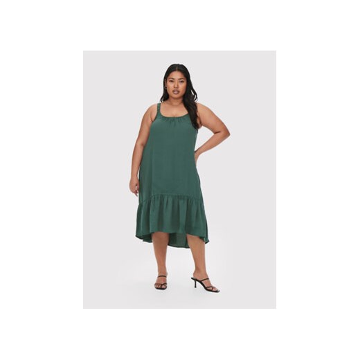 ONLY Carmakoma Sukienka letnia Paello 15261515 Zielony Regular Fit ze sklepu MODIVO w kategorii Sukienki - zdjęcie 168684452