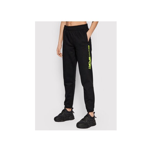 DKNY Sport Spodnie dresowe DP1P2823 Czarny Regular Fit ze sklepu MODIVO w kategorii Spodnie damskie - zdjęcie 168684894