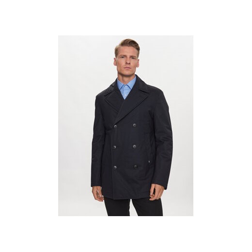 Boss Płaszcz P-Hyde-Peacoat-233 50498100 Granatowy Slim Fit ze sklepu MODIVO w kategorii Płaszcze męskie - zdjęcie 168684964