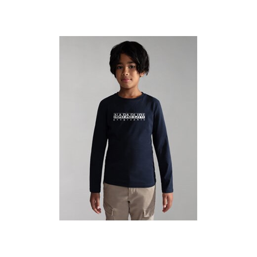Napapijri Bluzka S-Box NP0A4GNI M Granatowy Regular Fit ze sklepu MODIVO w kategorii T-shirty chłopięce - zdjęcie 168685070