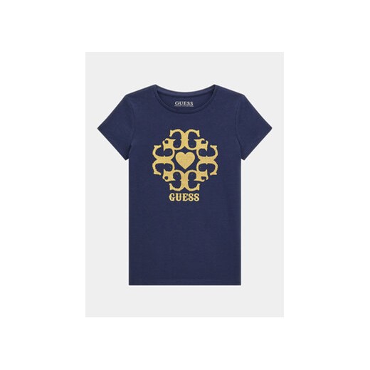 Guess T-Shirt J4RI17 K6YW4 Granatowy Regular Fit ze sklepu MODIVO w kategorii Bluzki dziewczęce - zdjęcie 168685203