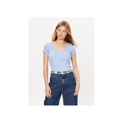 Tommy Jeans T-Shirt DW0DW16107 Niebieski Regular Fit ze sklepu MODIVO w kategorii Bluzki damskie - zdjęcie 168685483