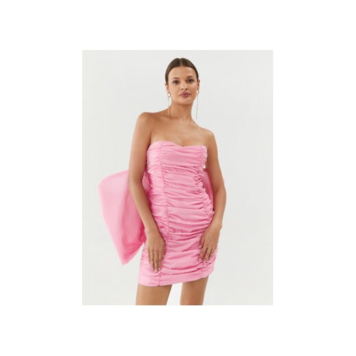 ROTATE Sukienka koktajlowa Sheer 111180465 Różowy Slim Fit ze sklepu MODIVO w kategorii Sukienki - zdjęcie 168685640