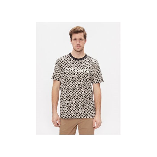 Tommy Hilfiger T-Shirt Aop Monotype Tee MW0MW34187 Czarny Regular Fit ze sklepu MODIVO w kategorii T-shirty męskie - zdjęcie 168685761